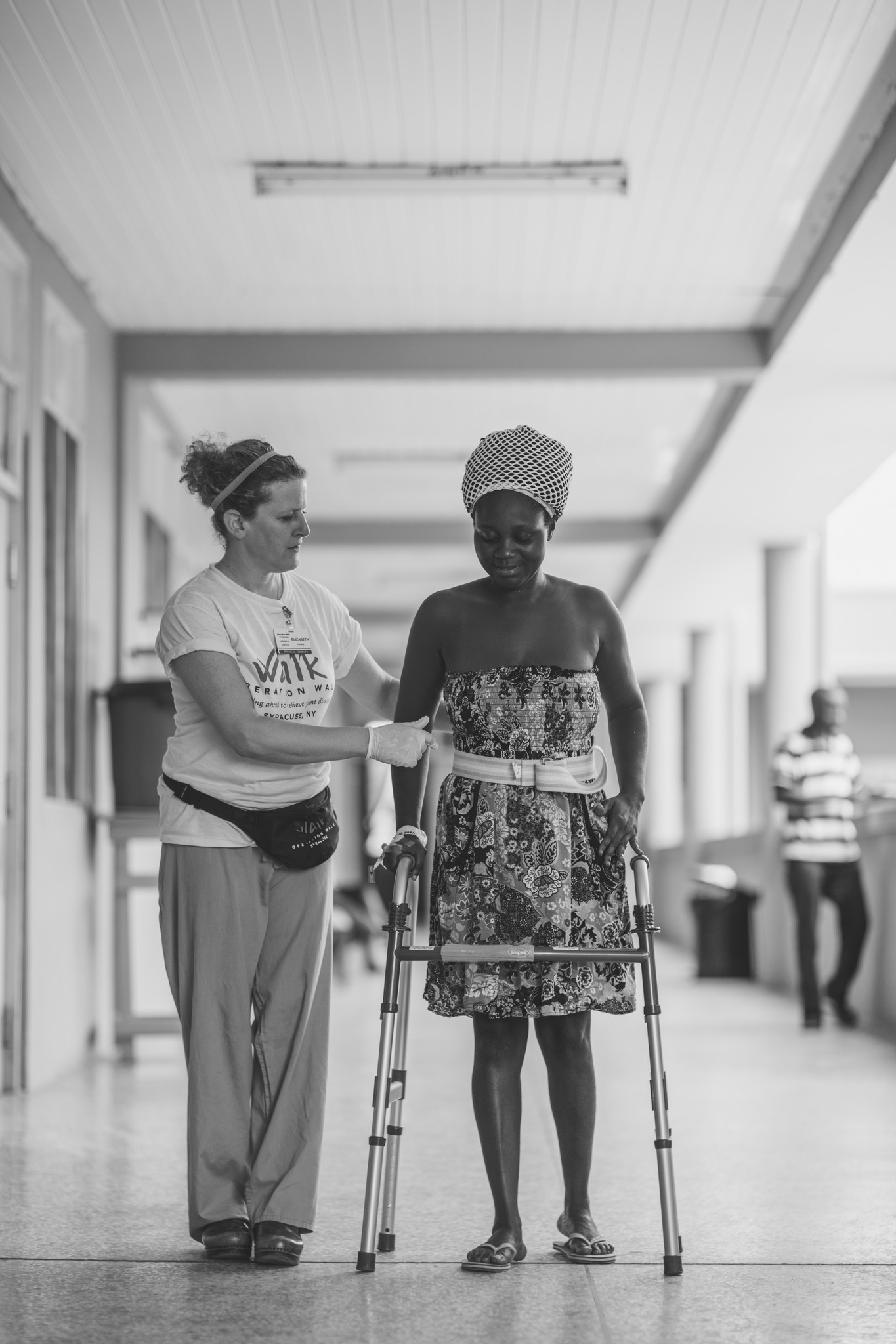 Operation Walk in Ghana Physical Therapist working with patient