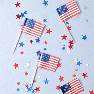 Flags and Stars for 4th of July