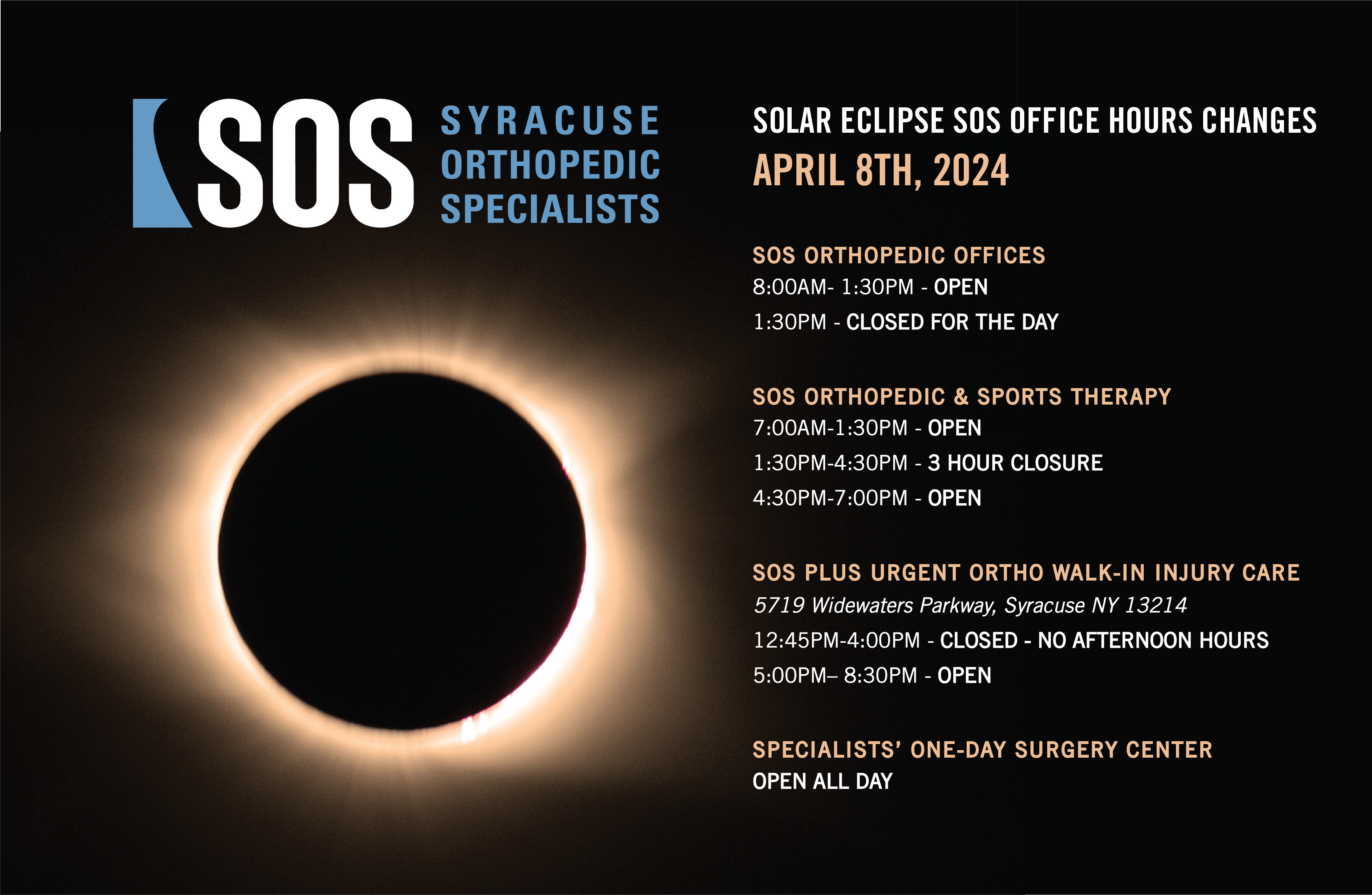 Solar Eclipse SOS Office Hour Changes