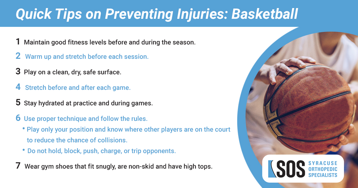Sports Safety and sports injury prevention basketball from syracuse orthopedic specialists