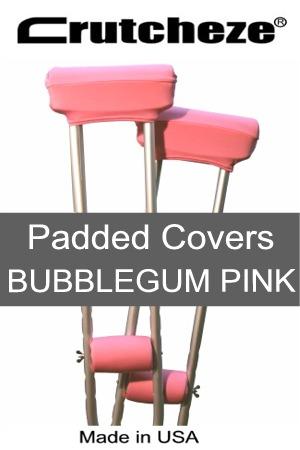 crutcheze crutch covers padded covers bubblegum pink