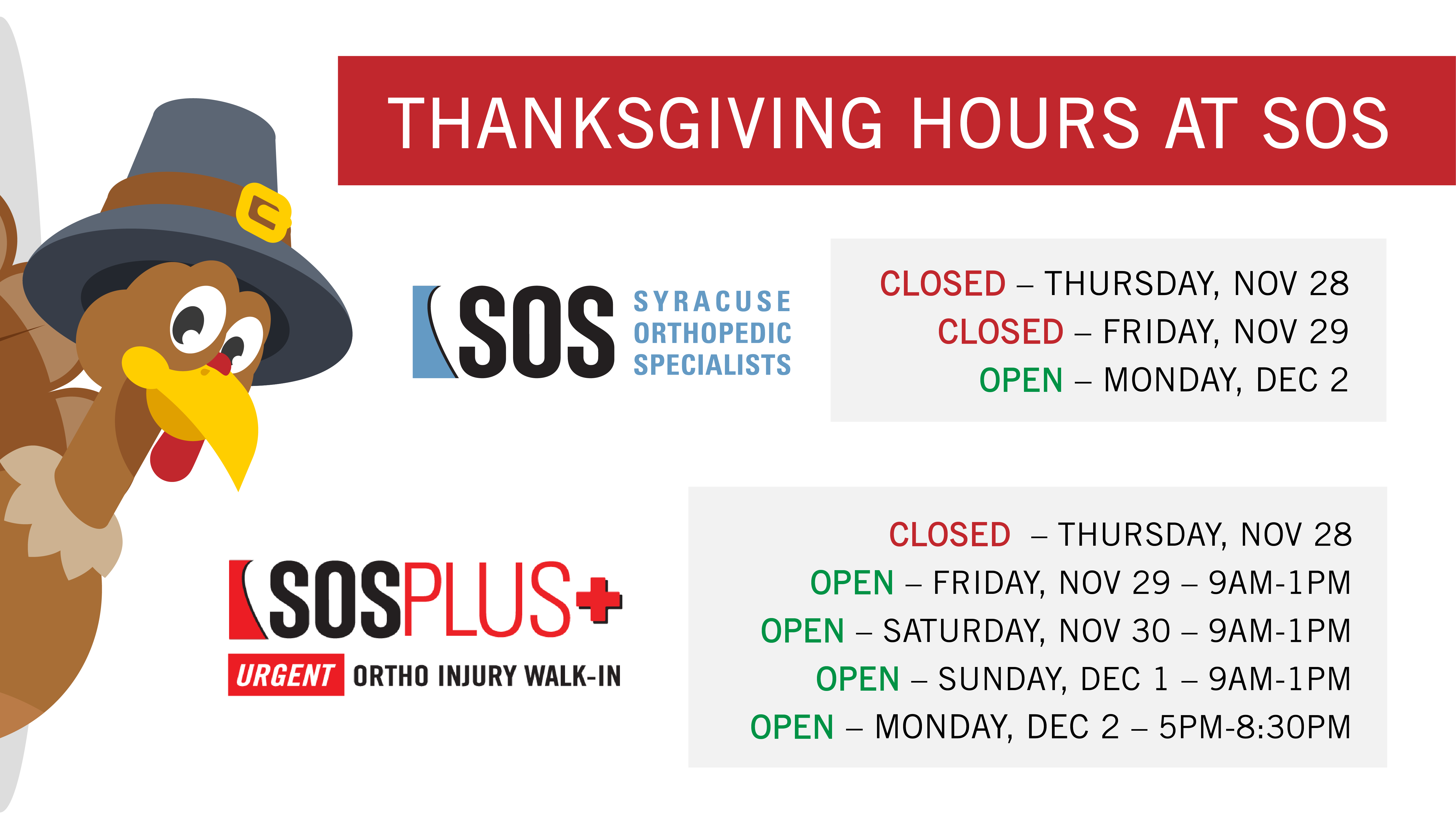 2024 Thanksgiving Weekend Hours