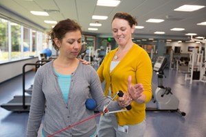 Therapist working with patient