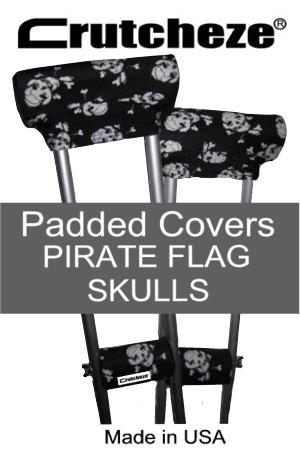 crutcheze padded crutch covers pirate flag skulls
